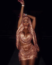 Load image into Gallery viewer, Saweetie Blush Gold Chainmail Two Piece look