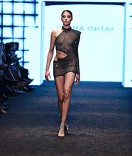 Load image into Gallery viewer, Anitta Asymmetrical Black And Silver Short Dress